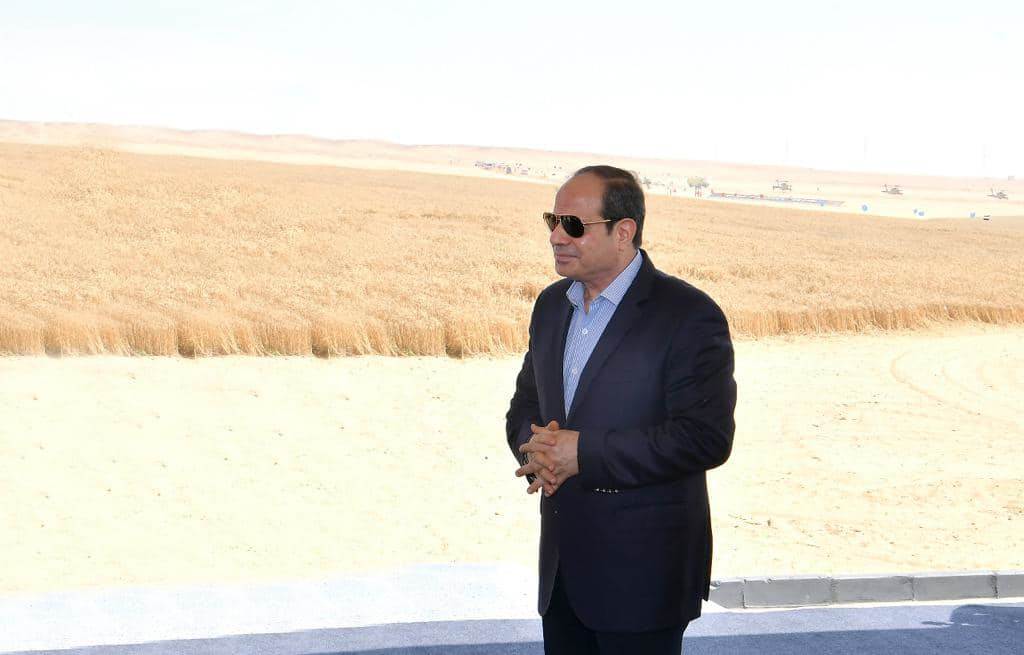 الرئيس السيسى أثناء افتتاحة مشروع مستقبل مصر للإنتاج الزراعي